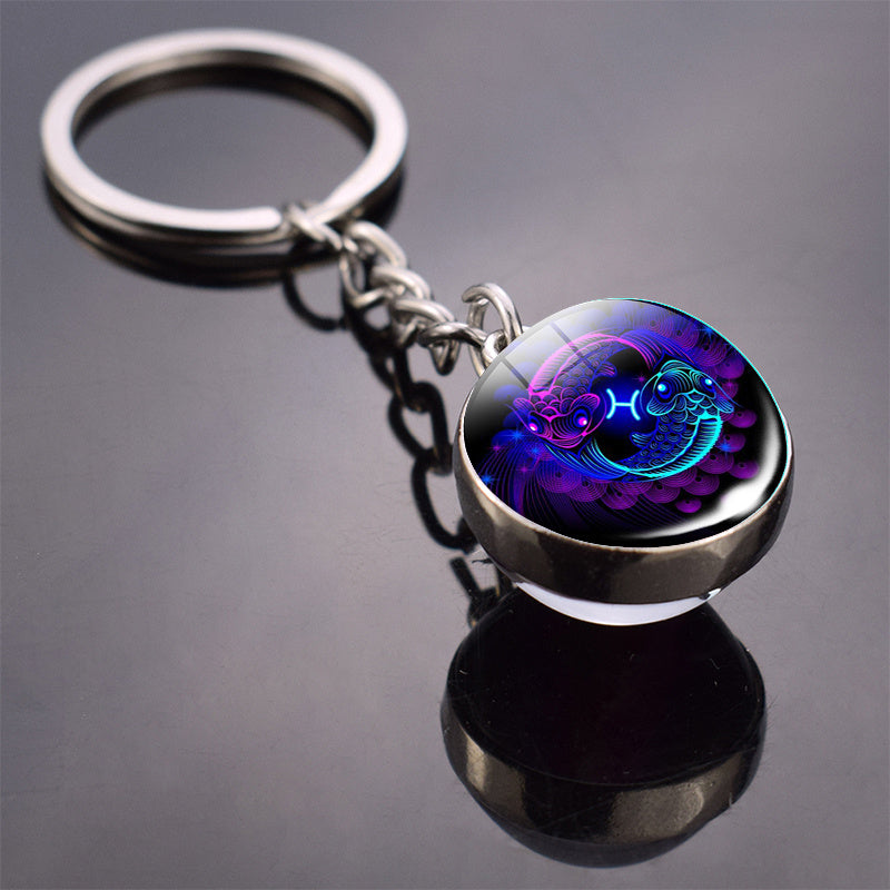 12 constellation key ring