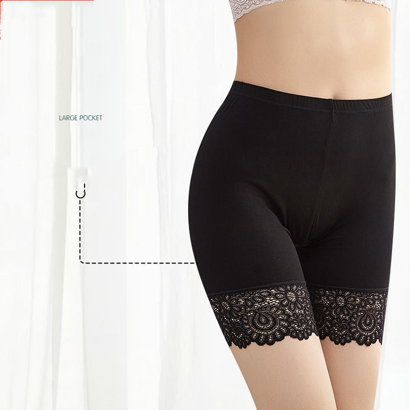 High-waist Safety Pants, Anti-fade Women's Lace Without Curling