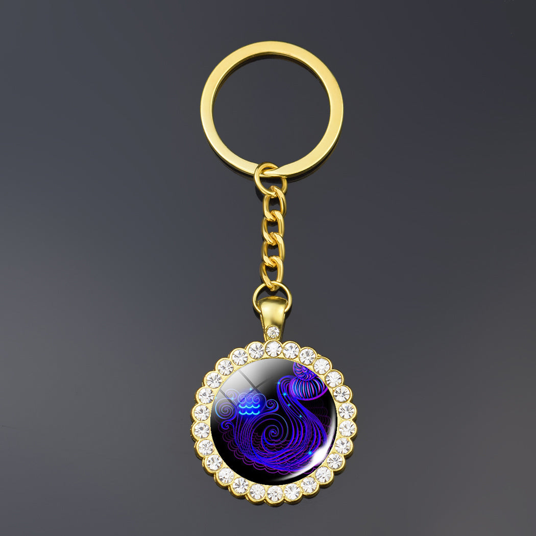 12 constellation key ring