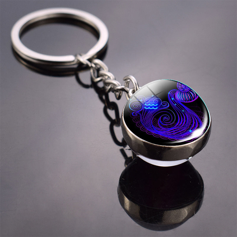 12 constellation key ring