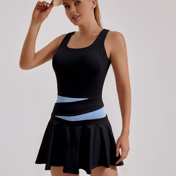 Women's Summer New Nude Feel Anti-exposure Sports Dress Women