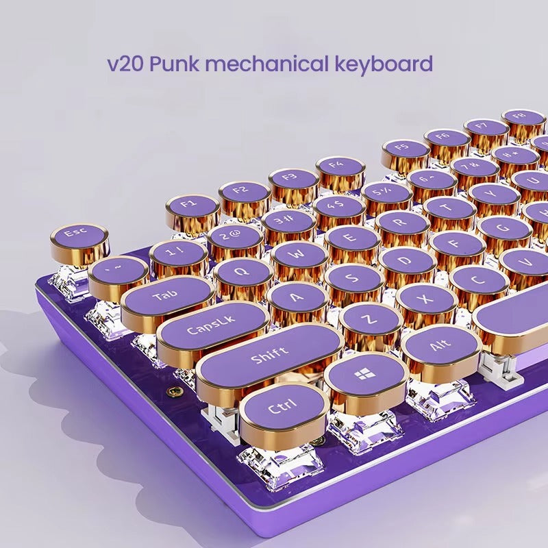 EWEADN V20 Punk Keyboard – 104 Keys, LED, Retro Design