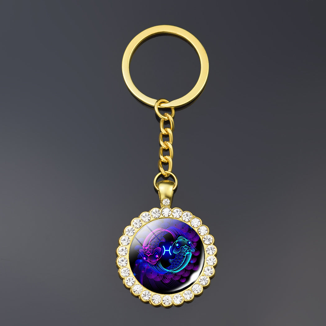12 constellation key ring