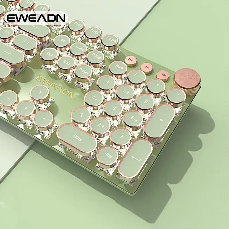 EWEADN V20 Punk Keyboard – 104 Keys, LED, Retro Design